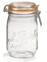 Glass jars, jars and jars of preserved food