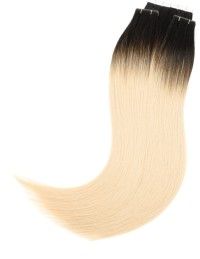 Invisible Tape Extension Ombre Schwarz Platin Intensiv- 45/50cm