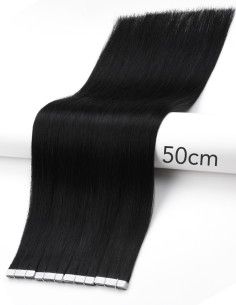 Extension clip noir cheveux raides 100% naturels à chaud 53 cm