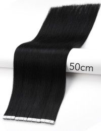 Extension Adhésive - 1 Noir éclatant - Cheveux Naturels, Remy Hair - Extensions Professionnelles