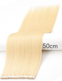Extension en Bandes Adhésives Blond Clair - 100% Cheveux Naturels, Remy Hair