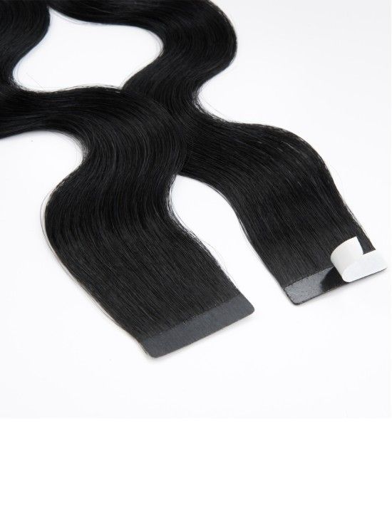 Extension cheveux noir – Extension Adhésive Ondulée – Extens Hair