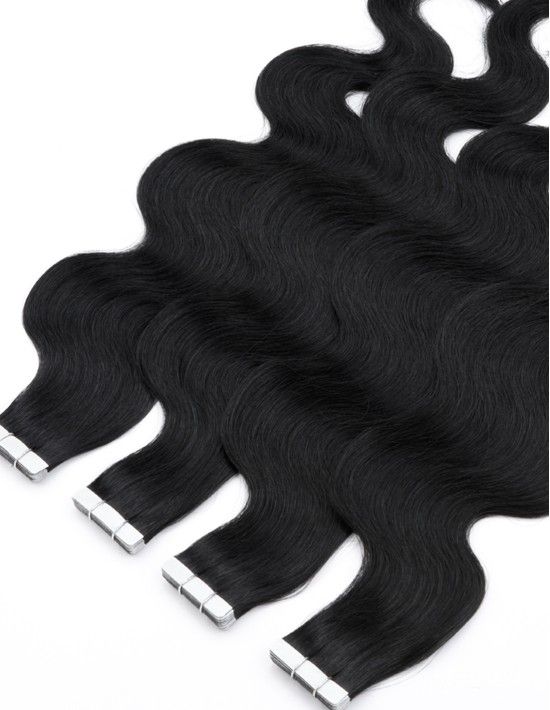 Extension cheveux noir – Extension Adhésive Ondulée – Extens Hair