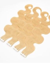 Günstig Tape Extensions - Echthaar Karamellblond 50 cm - Kostenloser Versand
