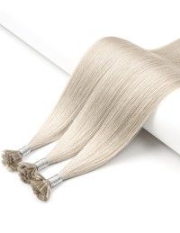 Grau Bonding Haarverlängerung mit wundervollem Echthaar - Extens Hair