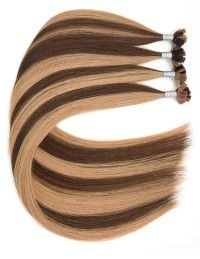 25 Mèches méchées Extension à Chaud Kératine Brun Acajou - ExtensHair