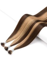 25 Mèches méchées Extension à Chaud Kératine Brun Acajou - ExtensHair