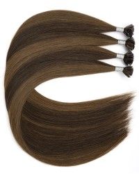25 Extensions Brun Profond Méché en kératine véritable - Exten's Hair