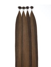 25 Extensions Brun Profond Méché en kératine véritable - Exten's Hair