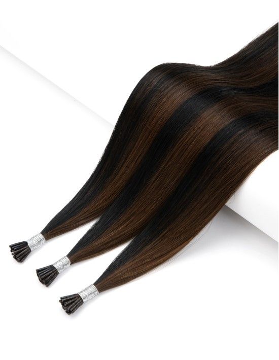 25 Extensions Brun Profond Méché à froid véritable - Exten's Hair