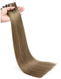 XXL Tape Haar 70cm, Ashbraun Echthaarverlängerung