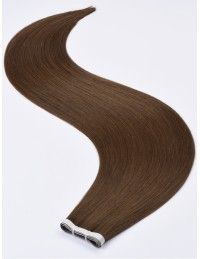 Lange Tape Haarverlängerung Seamless 60 cm - Braun Echthaar 9A+