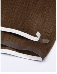 Lange Tape Haarverlängerung Seamless 60 cm - Braun Echthaar 9A+