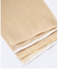 Haar Klebestreifen Lange Tape 60 cm - Ashy Beige Blond Echthaar 9A+