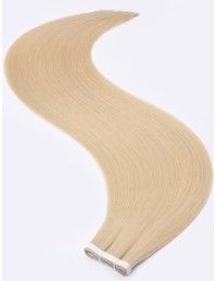 Haar Klebestreifen Lange Tape 60 cm - Ashy Beige Blond Echthaar 9A+