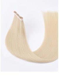 Klebe-Extensions Lange Tape 60 cm - Pure White Echthaar 9A+