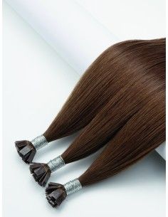 Günstige Keratin Bonding Extensions 30 cm – Natürliches Kastenienbraun 2
