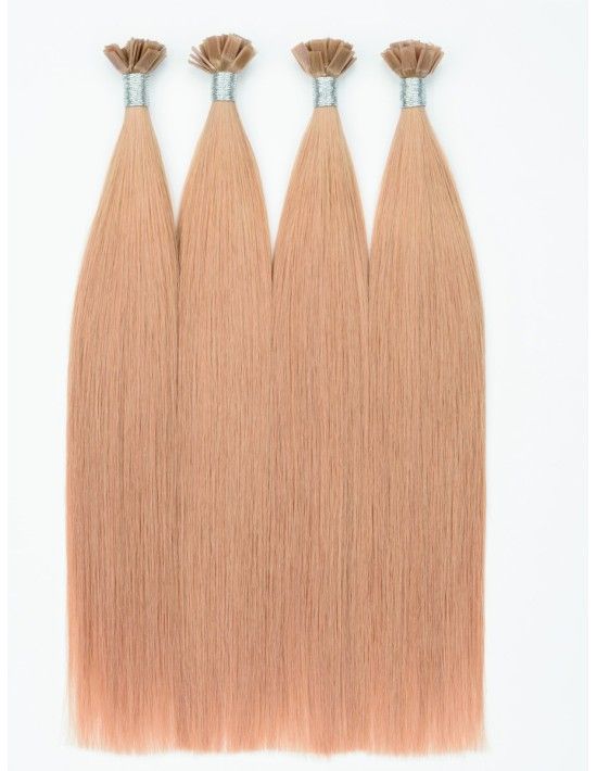 Günstige Keratin Bonding Haarverlängerungen – Hellbraun, 30 cm