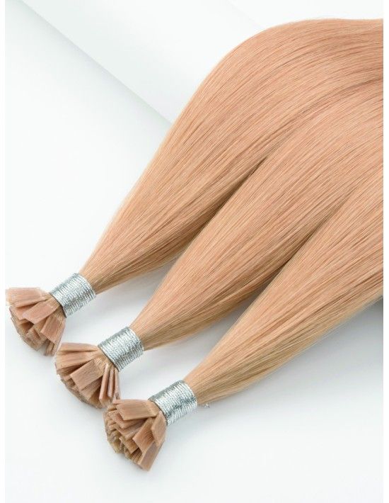 Günstige Keratin Bonding Haarverlängerungen – Hellbraun, 30 cm