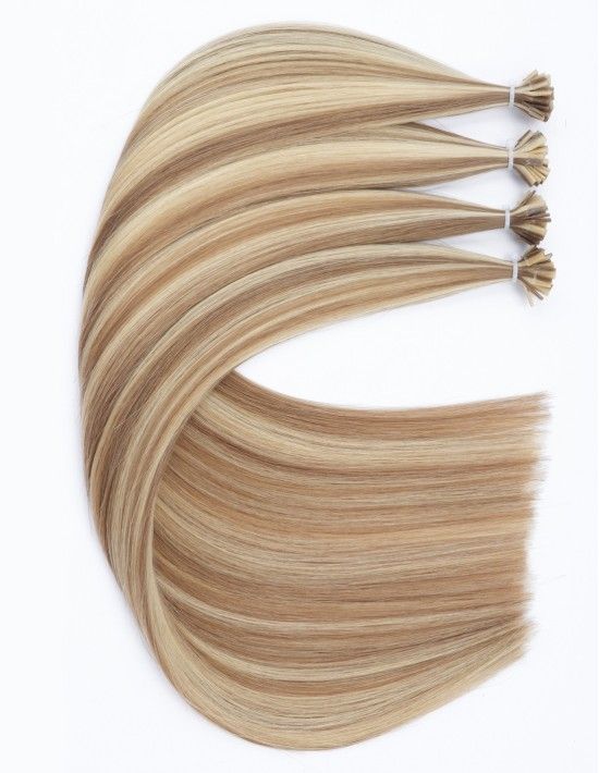 Extension kératine P12/60 – Balayage Miel Platine Cendré 25 mèches 50cm | Extens Hair