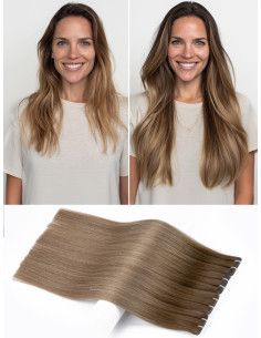 Tape Extension - Ombré & Gesträhntes EchtHaar, 50cm