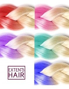 Extensions à froid Rose - mèches rouges -cheveux violets - extensions de cheveux naturels multi colors 2