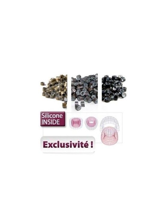 Extensions de cheveux avec Anneaux en Silicone, Couleur Blond
