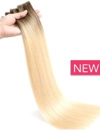 Unsichtbare injected Tape-Haarverlängerungen Ombré Aschy Latte