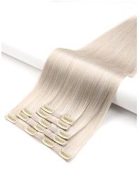 Clips In Silver-Grau Haarverlängerung mit wundervollem Echthaar - Extens Hair