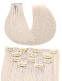 Clips In Silver-Grau Haarverlängerung mit wundervollem Echthaar - Extens Hair