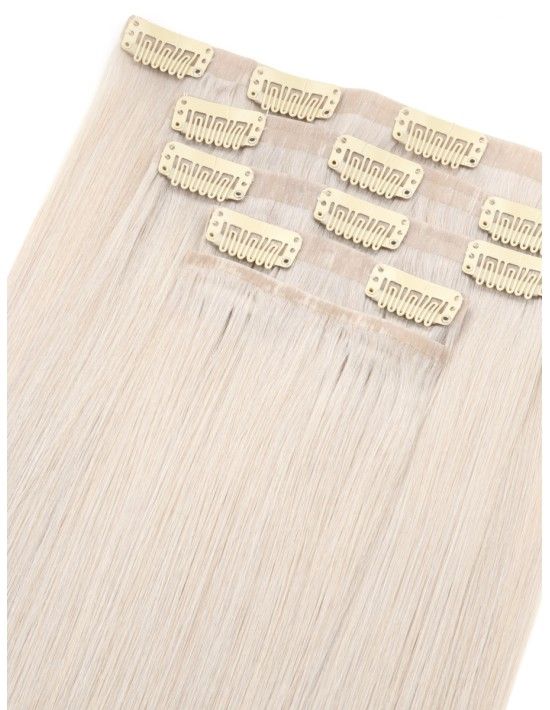 Clips In Silver-Grau Haarverlängerung mit wundervollem Echthaar - Extens Hair