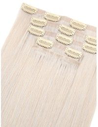 Clips In Silver-Grau Haarverlängerung mit wundervollem Echthaar - Extens Hair