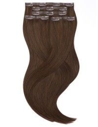 Haar Clips Extensions Echthaar Dunkelbraun - Groß Rabatt
