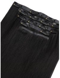 Echthaar Haar Clips Extensions Schwarz Seamless - Große Farbwahl