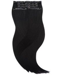 Echthaar Haar Clips Extensions Schwarz Seamless - Große Farbwahl