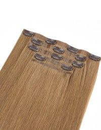 Clips Haarverlängerung Aschbraun mit wundervollem Echthaar - Extens Hair