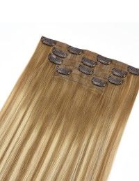 Extension à clip Balayage Brun Cendré Blond, 50cm