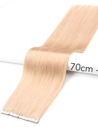 70cm Tape Echthaar Haselnussbraun - Profi Qualität