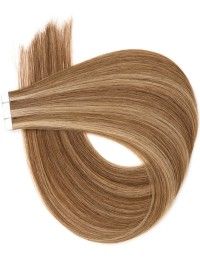 10 Extensions Adhésives méchée Châtain Clair Chocolat - Exten's Hair