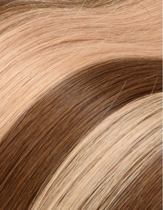 10 Extensions Adhésives méchée Châtain Clair Chocolat - Exten's Hair