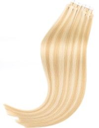 10 Extensions Adhésives méchée Blond Platine Cuivré - Exten's Hair