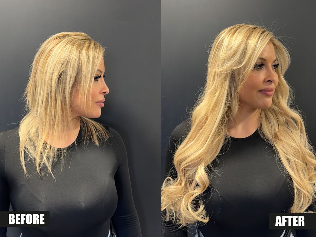 extensions adhésives avant-après