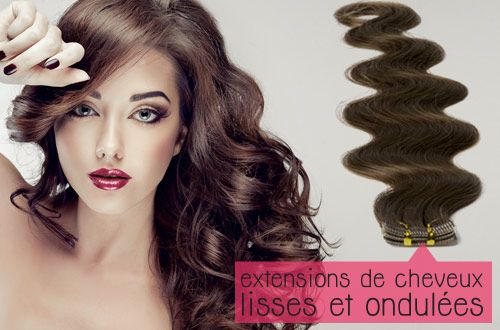 extensions de cheveux adhésives ondulés