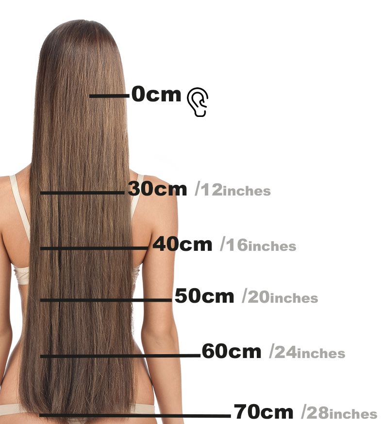 Länge der Haarvelängerung