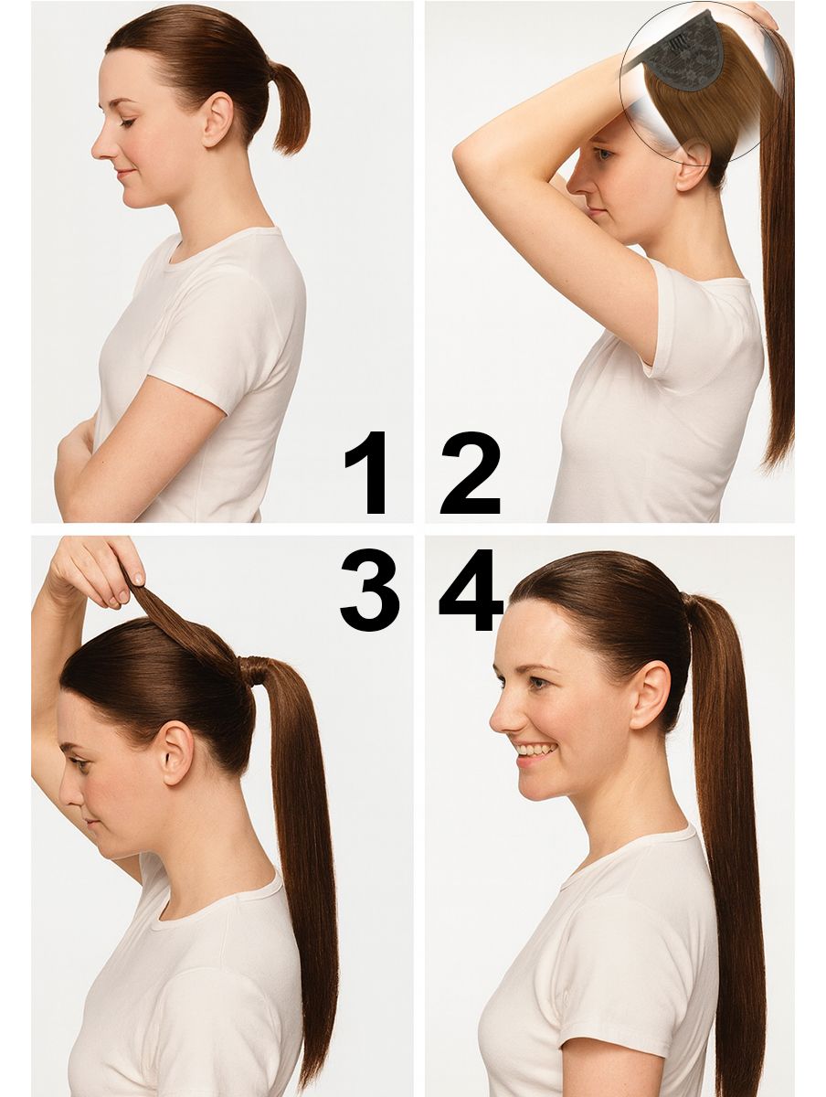 Ponytail-Anleitung: binden, clippen, wickeln, fixieren